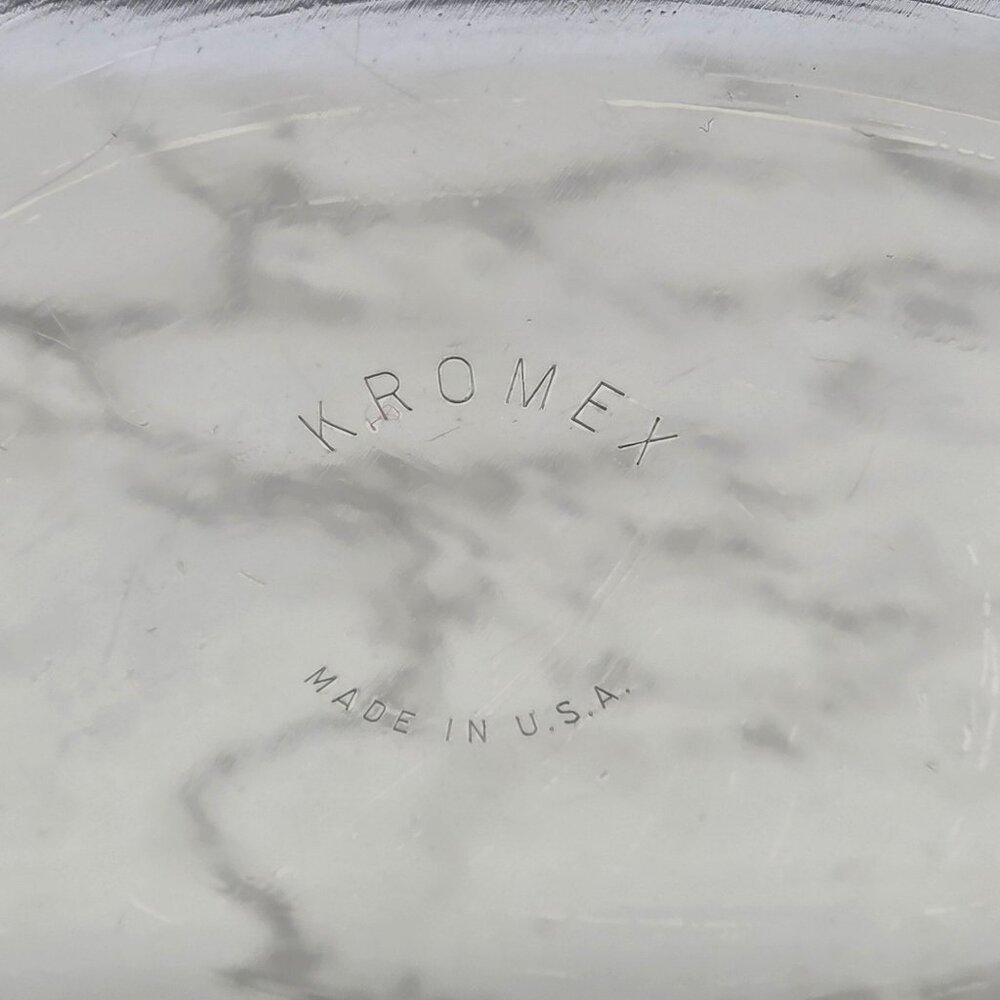 Vintage Kromex Ice Bucket Green Woodgrain Chrome Lid Mid Century Barware USA - Picture 7 of 11